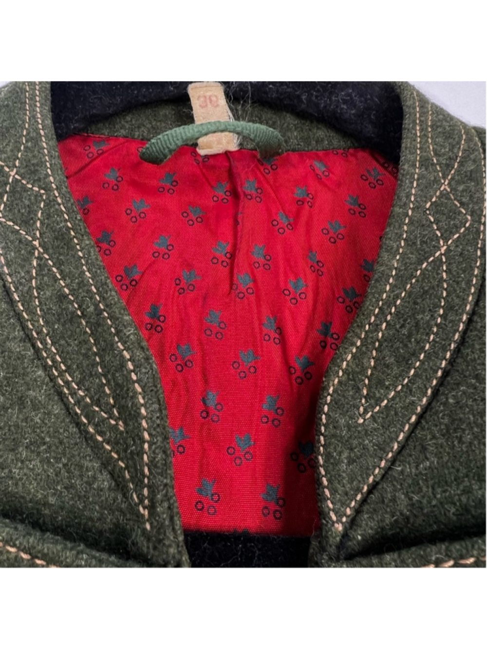 Vtg 80s 90s pure wool loden green tyrol alpinecore fitted waistcoat vest EU 36 - Picture 13 of 17
